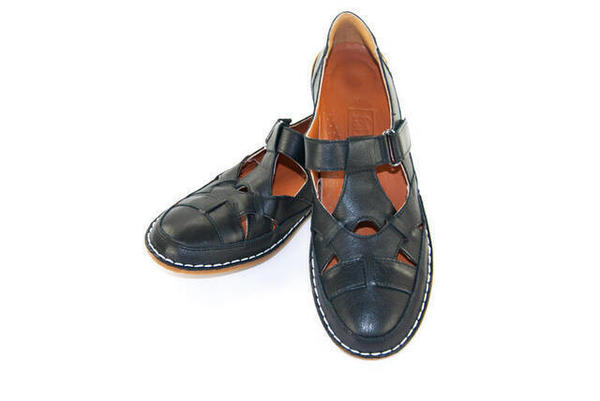 Chaussures orthopédiques en cuir pour femmes - Noir