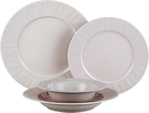 Kütahya Porselen Naturaceram 24 Parça Yemek Takımı | Yuvarlak | 6 Kişilik | Pudra