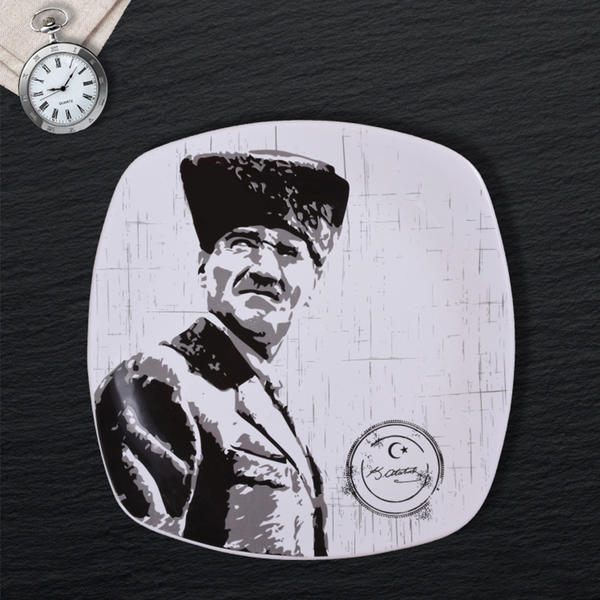 Atatürk Dekorlu Hediyelik Tabak | Keramika