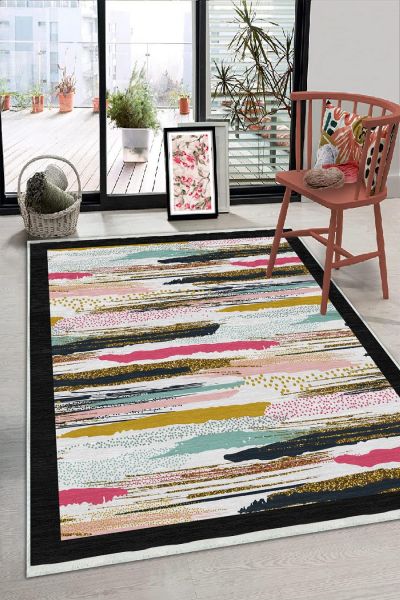 Birkilim Yıkanabilir Dekoratif Halı İpeksi Kaymaz Taban | MLN-IP-HS-233