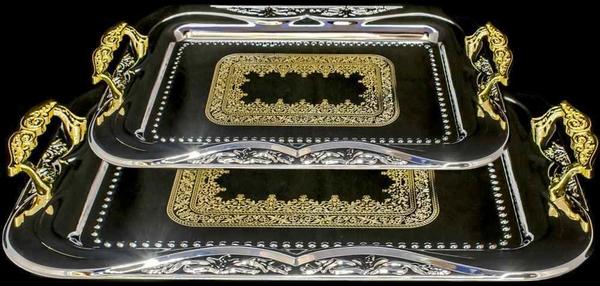 Dematex Tepsi Seti 2 Parça Altın Ayna