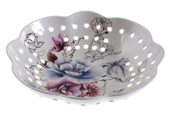 Dekonaz Norma Servis Kasesi / Ekmek Kasesi Çiçek Desen 30.5cm