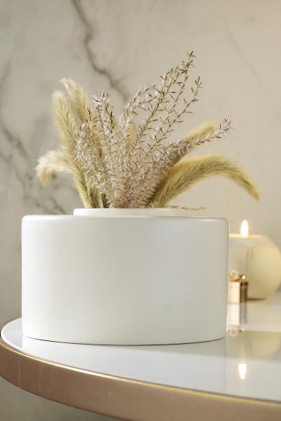 Kütahya Porselen Modern 14 cm Vazo Mat Krem