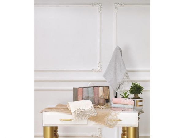 Çeyiz Diyarı Fransız Güpürlü 6 Lı Sandra El Yüz Havlu Takımı