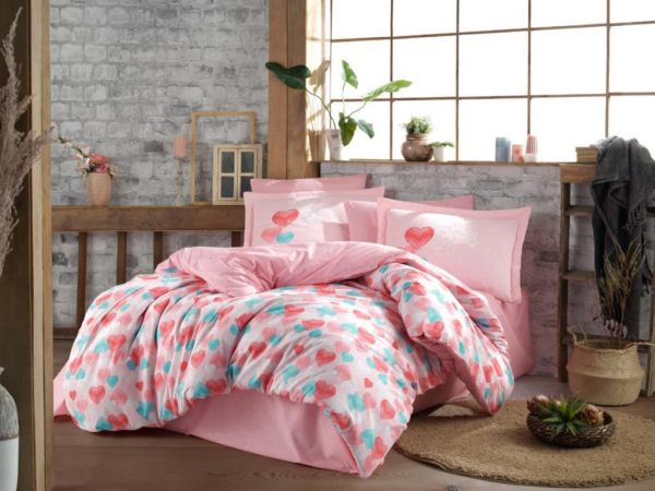 Ensemble housse de couette simple Felicita Rouge