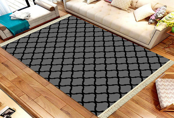 Waschbare Teppiche von Roland im 5er Set | Grau & Schwarz | roland-3003-gray-black