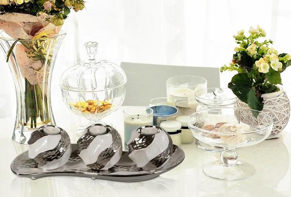 Almina Dreamer 3'lü Dekorasyon Mumluk | AL-9812-W