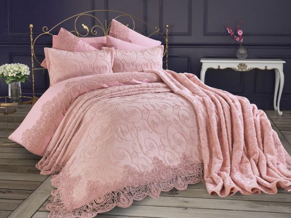 Çeyiz Diyarı Deren 10 Parça Çeyiz Seti Pudra