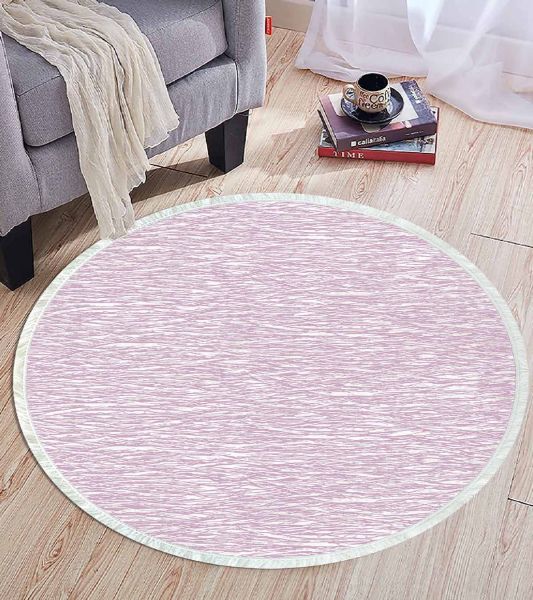 Birkilim Yuvarlak Yıkanabilir Dekoratif Halı İpeksi Kaymaz Taban | MLN-IP-YU-HT-390