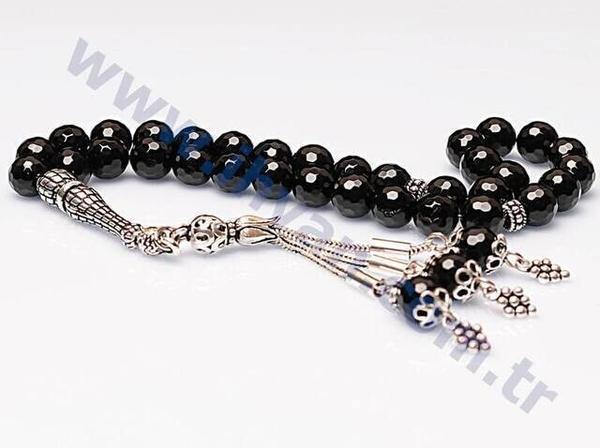 Oniks Taşı Tesbih (925 AYAR GÜMÜŞ)