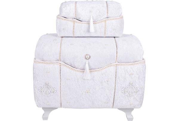 Dekonaz 2'li Dantel İnci Süslemeli Çeyiz Sandığı By-sdk-0014