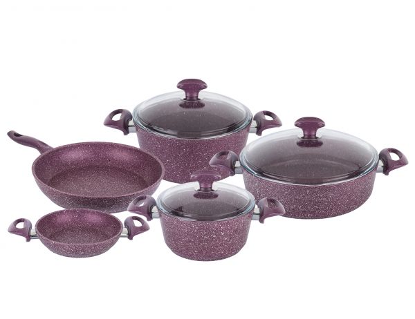 Tantitoni | 8 Parça Granıtte Granit Mor Tencere Seti