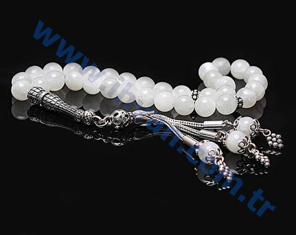 مسبحة حجر القمر (925 AYAR SILVER)