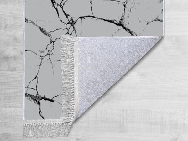 Kaymaz Taban Dijital Baskı Kadife Halı Crack Wall Gri 150x220 Cm