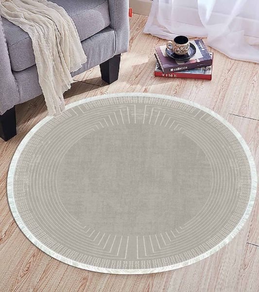 Birkilim Yuvarlak Yıkanabilir Dekoratif Halı İpeksi Kaymaz Taban | MLN-IP-YU-HT-397