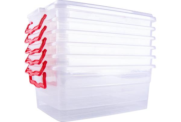 Violet 6 Adet Kapaklı Saklama Kutusu 8 Litre | İstiflenebilir | 470-Mix