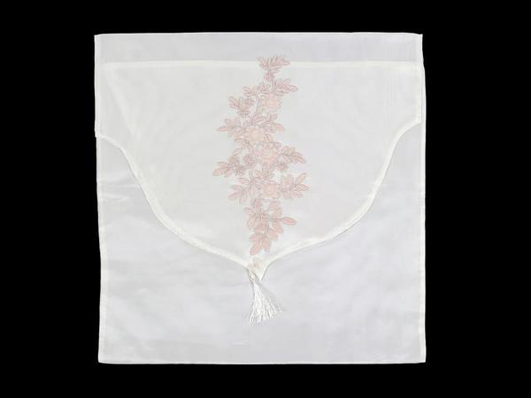 Flowers Saten Zarf Bohça Krem Pudra