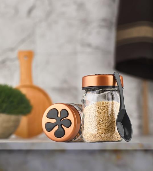 Bayev | 2'li Şeffaf Cam Baharatlık