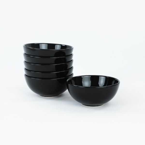 Siyah Kera Çorba Kasesi 14 Cm 6 Adet | Keramika