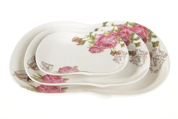 Duygu Monika 3 Parça Porselen Kase Seti | Pembe | DG-7031-R