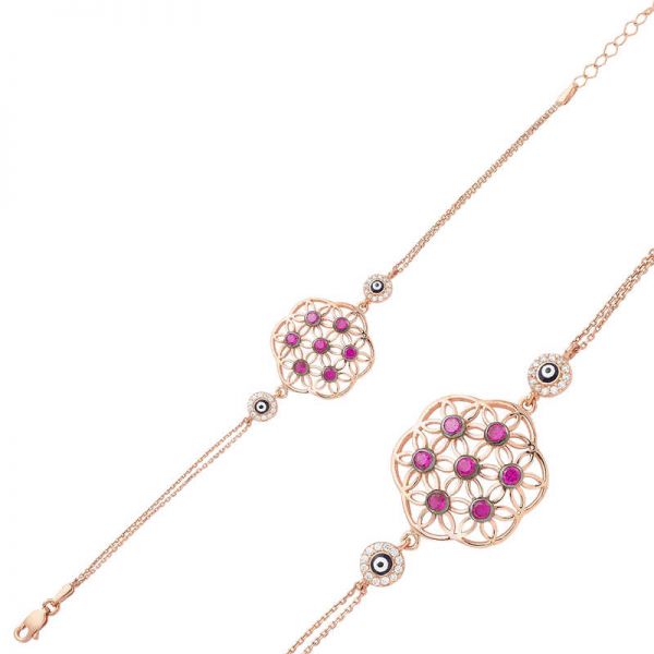 ​Gümüş Yaşam Çiçeği Bayan Bileklik