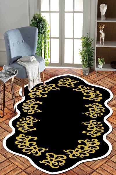 Birkilim Lazer Kesim Yıkanabilir İpeksi Kaymaz Taban Dekoratif Halı | MLN-IP-SD-133