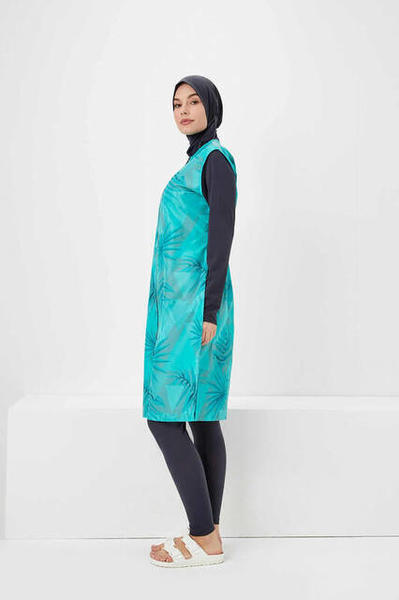 Haşema N-8001-19 Eflin Green Fully Covered Hijab Swimsuit