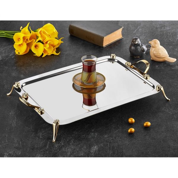 Oz Life | Enza Gold Leg Small Tea Tray