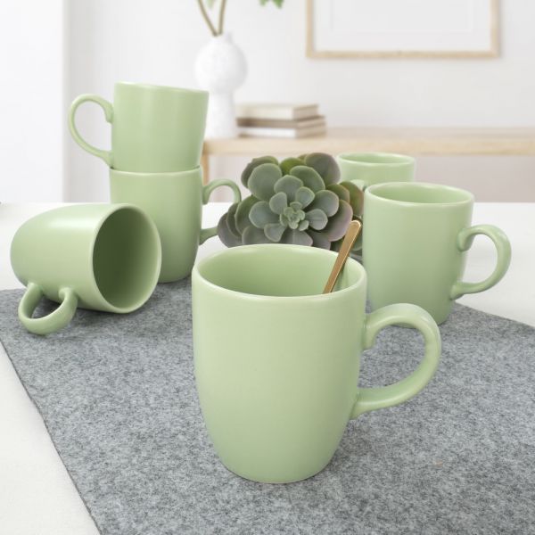 Nil Yeşili Bulut Kupa 9 Cm 6 Adet | Keramika