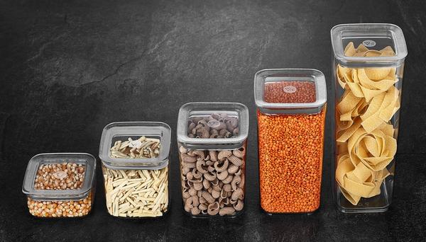 Vip Ahmet 5'lİ Kare Şeffaf Saklama Kabı Seti | Füme Rengi Kapak | VIPAHMET-VP-260