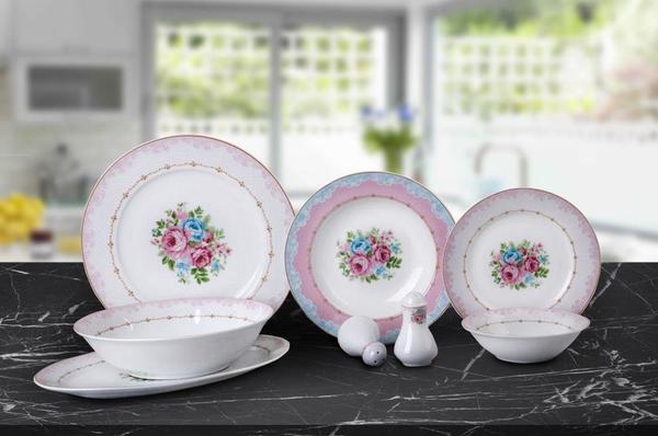 Schäfer 28 Parça Porselen Yemek Takımı Çiçekli Yuvarlak | 6 Kişilik | 30991