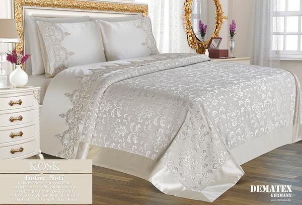 Dematex Braut Set Kösk | Bettdecken und Bettwäschen Set | Creme