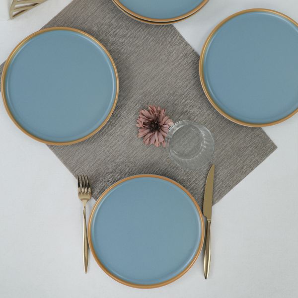 Nordic Gold Mat Gri Pasta Tabağı 22 Cm 6 Adet - 624 | Keramika