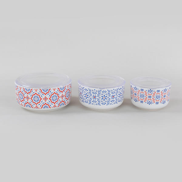 Keramika | Pattern Saklama Kabı 3 Parça 12-14-16 cm