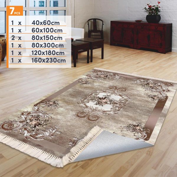 Birkilim 7li Yıkanabilir Halı Seti | MLN-HK070-1-KMP