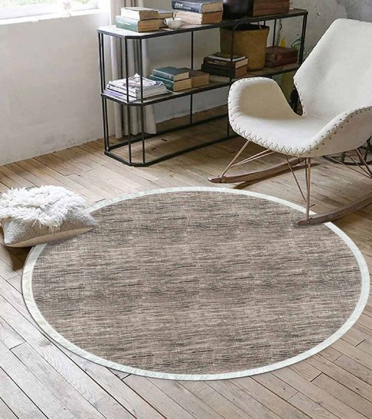 Birkilim Yuvarlak Yıkanabilir Dekoratif Halı İpeksi Kaymaz Taban | MLN-IP-YU-HY-1251