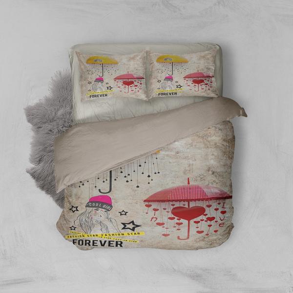 Minteks Single 3D Duvet Cover Set - Forever