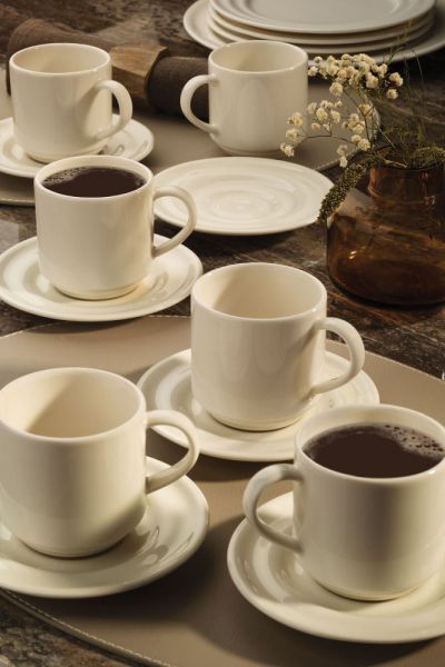 Kütahya Porselen Tuvana Çay Takımı Krem