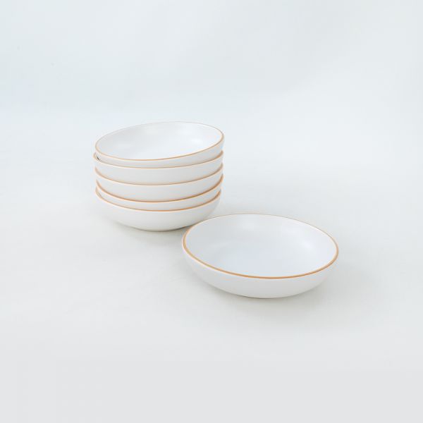 Gold Line White Halka Çerezlik/Sosluk 13 Cm 6 Adet | Keramika