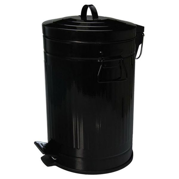 Schäfer Retro Tretabfalleimer 12 Liter Schwarz | 71155
