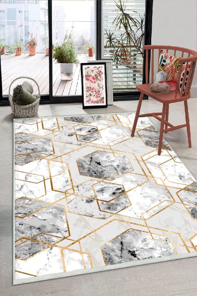 Birkilim Yıkanabilir Dekoratif Halı İpeksi Kaymaz Taban | MLN-IP-HS-271