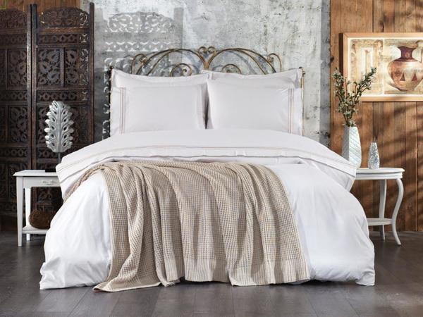 Lama Lüks Nakışlı Gelin Seti 7 Parça Cappucino