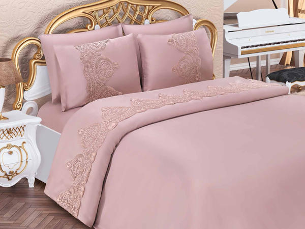 Çeyizlik Nevresim Takımı İstanbul Pudra