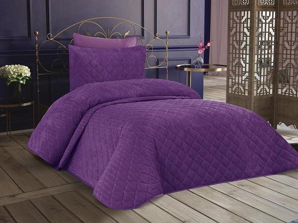 Dessert Velvet Single Bedspread Plum