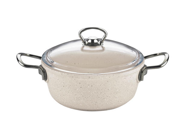 Taç Granite Casting Deep Cooker 20 cm - Cream