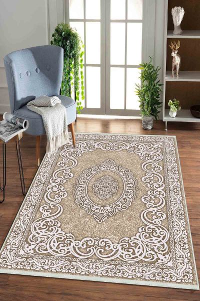 Birkilim Yıkanabilir Dekoratif Halı İpeksi Kaymaz Taban | MLN-IP-HK-0115