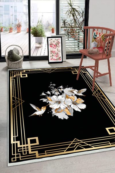 Birkilim Yıkanabilir Dekoratif Halı İpeksi Kaymaz Taban | MLN-IP-HS-266