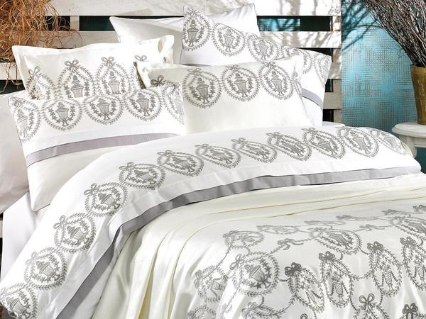 Housse de Couette Double Marmaris Ecru Grey