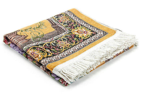 سجادة صلاة لوكس شينيل بشراشيب خاصة من ميتو - لون الخردل