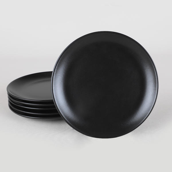 Assiette à Dessert Delta Noir Mat 17 Cm 6 Pièces | Keramika